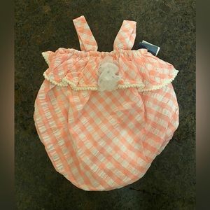 Crown & Ivy Baby Bubble One Piece Romper Pink Ruffles‎ 12 Month
